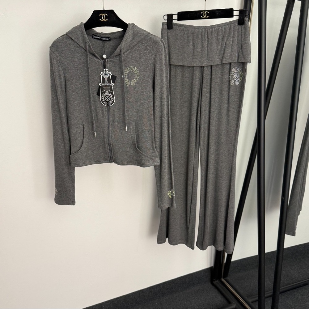 Chrome Hearts Gray Women's Pants & Jumpsuit Set
